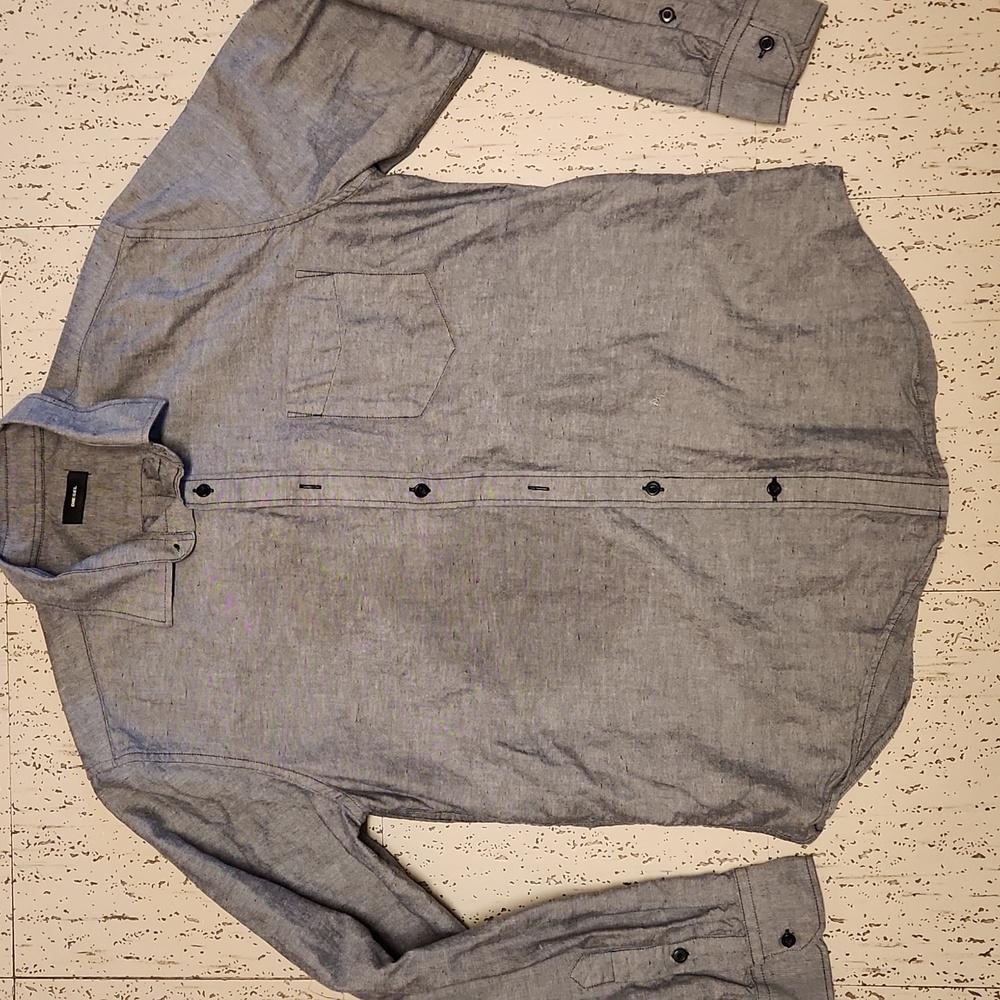 Diesel Gray Speckled Long Sleeve Button Down Casual Dress Shirt